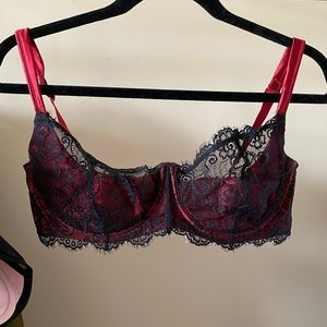 Red & Black lace bra